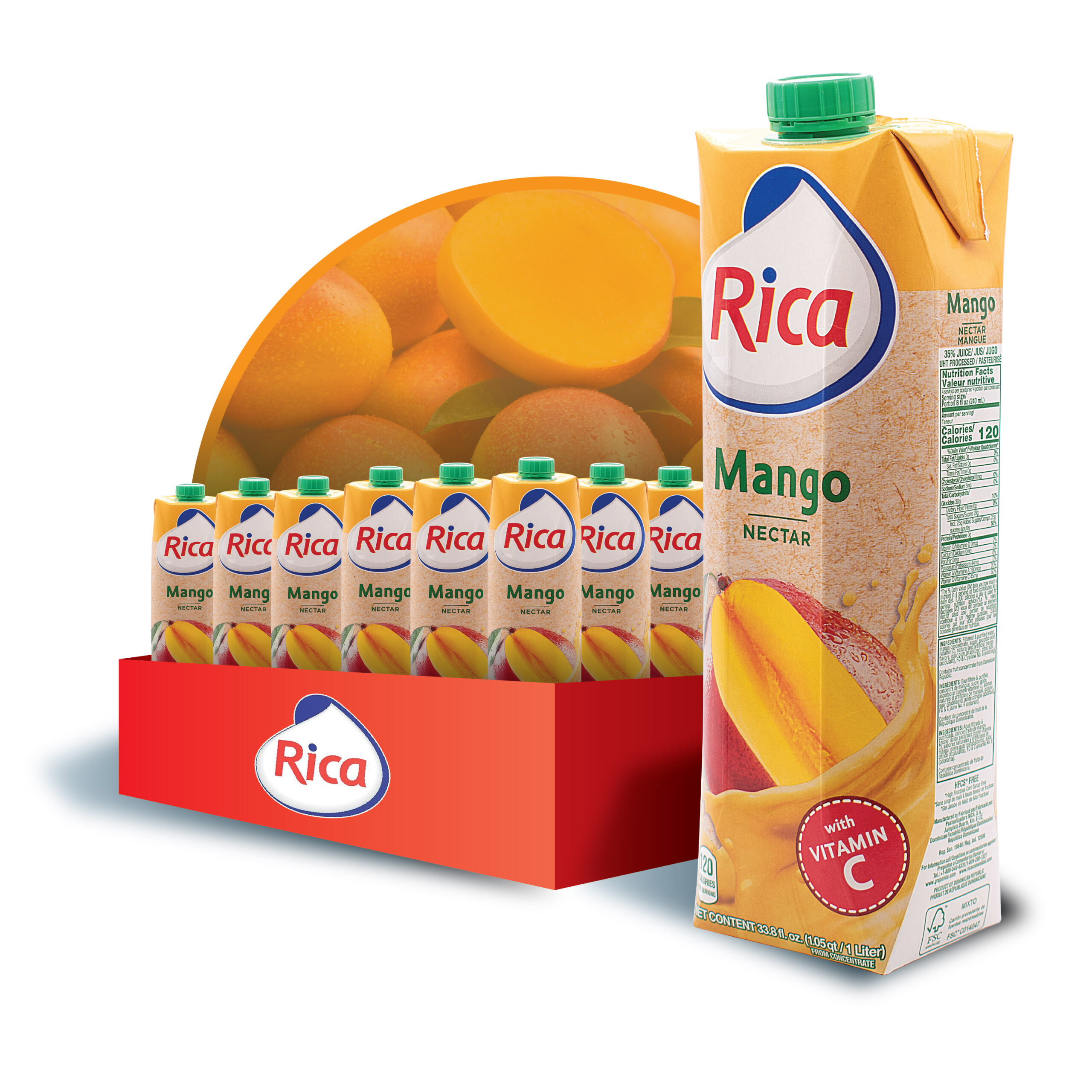 Rica Mango — néctar y presentación para tienda